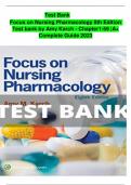 Focus on Nursing Pharmacology 8th Edition Test bank by Amy Karch  - Chapter1-59 |A+ Complete Guide 2023