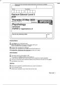 Pearson Edexcel Level 3 GCE   Psychology Advanced PAPER 2  Applications of psychology June 2023