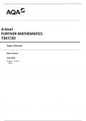 AQA A-level FURTHER MATHEMATICS  7367/3D Paper 3 Discrete  Mark scheme  June 2023  Version: 1.0 Final 