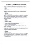 ATI Renal Exam 1 Practice Questions