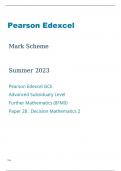 Edexcel Further Mathematics 8FM0/28 Mark Scheme June2023.