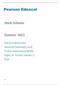 Edexcel Further Mathematics 8FM0/24 Mark Scheme June2023.