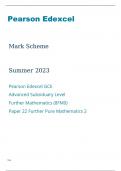 Edexcel Further Mathematics 8FM0/22 Question Paper and Mark Scheme June2023.