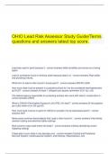   OHIO Lead Risk Assessor Study Guide/Terms questions and answers latest top score.