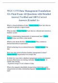 WGU C175 Data Management Foundations OA Final Exam All Questions with Detailed Answer| Verified and 100%Correct Answers |Graded A+