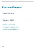 Edexcel AS Mathematics 8MA0/01 Question Paper and Mark Scheme June2023.
