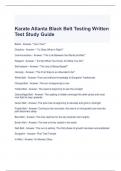 Karate Atlanta Black Belt Testing Written Test Study Guide-Graded A