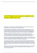   US EPA Model Lead Inspector questions and answers latest top score.
