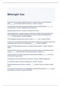 Millwright Test Questions with correct Answers 100%