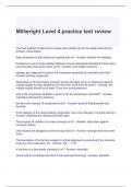 Millwright Level 4 practice test review 2024 questions and answers