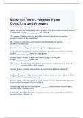 Millwright level 2 Rigging Exam Questions and Answers