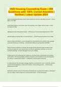 HUD Housing Counseling Exam | 200 Questions with 100% Correct Answers | Verified | Latest Update 2024 | 30 Pages