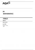 AQA AS  MATHEMATICS 7356/2  Paper 2  Mark scheme  June 2023  Version: 1.0 Final 