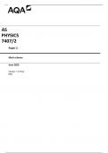  AQA AS   PHYSICS  7407/2 Paper 2 Mark scheme June 2023  Version: 1.0 Final 