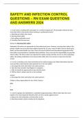 SAFETY AND INFECTION CONTROL QUESTIONS – RN EXAM QUESTIONS AND ANSWERS 2024.