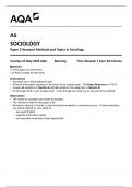 AQA AS  SOCIOLOGY  Paper 2 Research Methods and Topics in Sociology 7191-2-QP-Sociology-AS-23May23