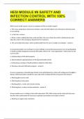 HESI MODULE #6 SAFETY AND INFECTION CONTROL WITH 100% CORRECT ANSWERS