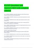 RAMP Questions and Answers 2023/2024 with complete solution