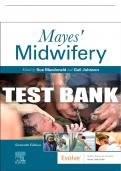 Test Bank For Mayes' Midwifery, 16th - 2024 All Chapters - 9780323834827