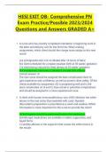 HESI EXIT OB- Comprehensive PN Exam Practice/Possible 2023/2024 Questions and Answers GRADED A+