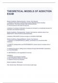 THEORETICAL MODELS OF ADDICTION EXAM