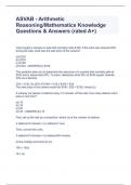 ASVAB - Arithmetic Reasoning/Mathematics Knowledge Questions & Answers (rated A+)