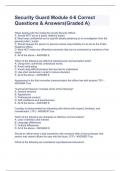 Security Guard Module 4-6 Correct Questions & Answers(Graded A)