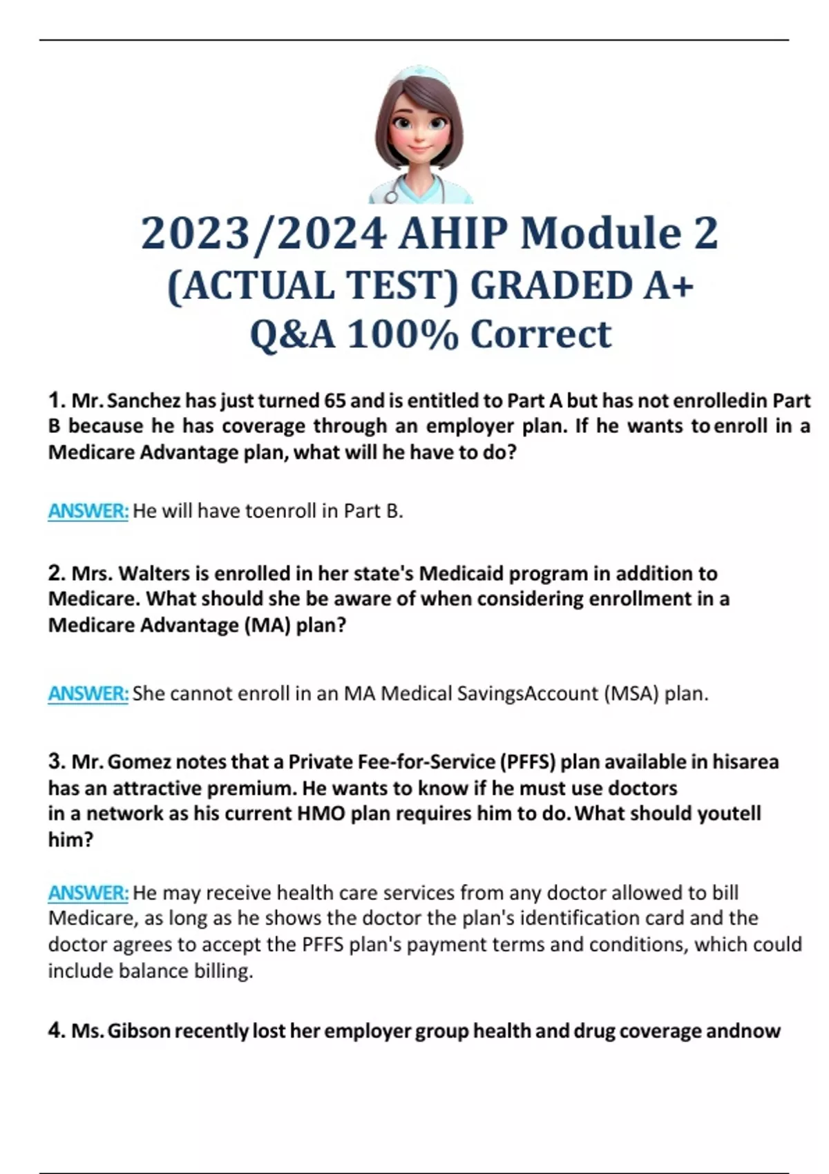 2023/2024 AHIP Module 2 (ACTUAL TEST) GRADED A+ Q&A 100 Correct