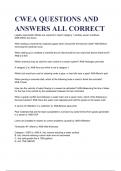 CWEA BUNDLE EXAM QUESTIONS AND ANSWERS ALL CORRECT