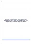 Test Bank - Community and Public Health Nursing: Promoting the Public's Health, 10th Edition (Rector, 2022), Chapter 1-30 + Pre-Lecture Quizzes | All Chapters