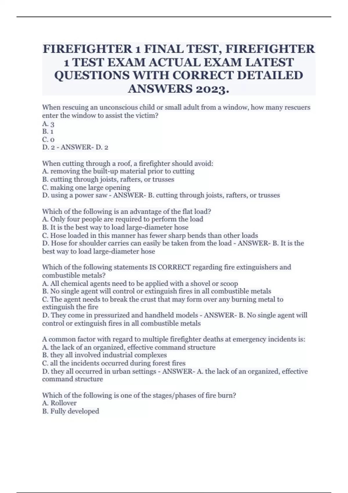 Nyc Firefighter Exam 2024 Answers Tessi Gerianne