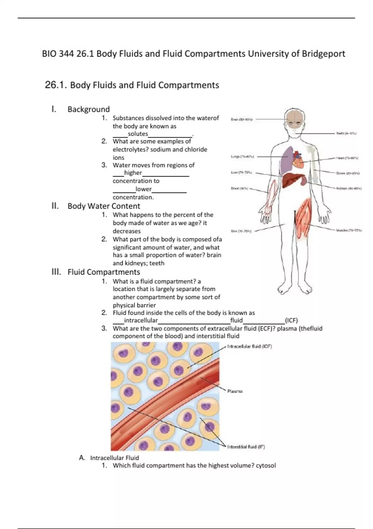 Body Fluids and Fluid Compartments