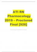 ATI RN Pharmacology 2019 – Proctored Final Exam