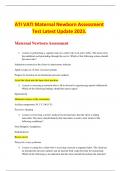 ATI VATI Maternal Newborn Assessment Test Latest Update 2023.