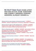 NC BLET State Exam EXAM LATEST  2023-2024 ACTUAL EXAM QUESTIONS  AND CORRECT ANSWERS (VERIFIED  ANSWERS) |ALREADY GRADED A