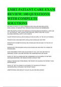 LMRT PATIANT CARE EXAM REVIEW| 100 QUESTIONS| WITH COMPLETE SOLUTIONS