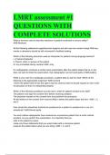 LMRT assessment #1 QUESTIONS WITH COMPLETE SOLUTIONS