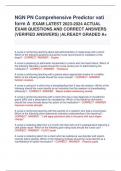 NGN PN Comprehensive Predictor vati  form A EXAM LATEST 2023-2024 ACTUAL  EXAM QUESTIONS AND CORRECT ANSWERS  (VERIFIED ANSWERS) |ALREADY GRADED A+