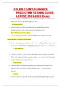 ATI RN COMPREHENSIVE PREDICTOR RETAKE GUIDE LATEST 2023-2024 Exam