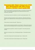 Powerplant ASA / Baker's School List of FAA Oral | 450 Questions with 100% Correct Answers | Verified | Latest Update 2024 | 47 Pages