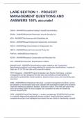 LARE SECTION 1 - PROJECT MANAGEMENT QUESTIONS AND ANSWERS 100% accurate!