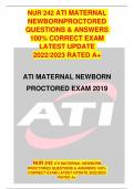 NUR 242 ATI MATERNAL NEWBORNPROCTORED QUESTIONS & ANSWERS 100% CORRECT EXAM LATEST UPDATE 2022/2023 RATED A+