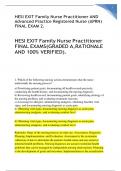 HESI EXIT Family Nurse Practitioner FINAL EXAMS (GRADED A,RATIONALE AND 100% VERIFIED)