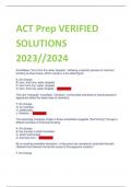 Latest ACT Prep VERIFIED SOLUTIONS 2023//2024