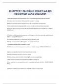 CHAPTER 1 NURSING ISSUES AA RN  REVIEWED EXAM 2023/2024