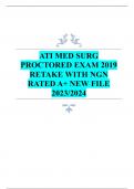 ATI MED SURG  PROCTORED EXAM 2019  RETAKE WITH NGN RATED A+ NEW FILE  2023/2024