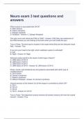 Neuro exam 3 test questions and answers