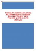 Test Bank For Maternal-Child Nursing  6th Edition Chapter 1-55 Complete  2022: UPDATED 2023 WITH  VERIFIED QUESTIONS AND  ANSWERS