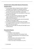 Absorption Spectra, Photosynthetic Pigments and Photosystems