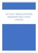 ATI TEAS 7 BANK QUESTIONS  &ANSWERS 2023 LATEST  UPDATES